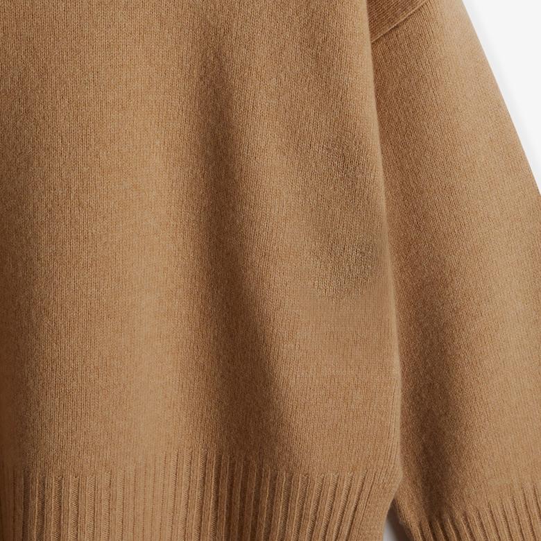 GANT Kadın Kahverengi Relaxed Fit Bisiklet Yaka Kazak