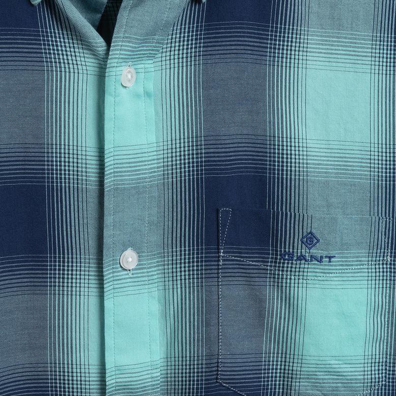 Gant Erkek Mavi Kareli Regular Fit Gömlek