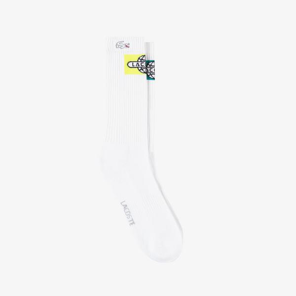 Lacoste House of SuperStep X Lacoste Unisex Beyaz Çorap