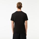 Lacoste Erkek Regular Fit Bisiklet Yaka Baskılı Siyah T-Shirt