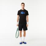 Lacoste Erkek Regular Fit Bisiklet Yaka Baskılı Siyah T-Shirt