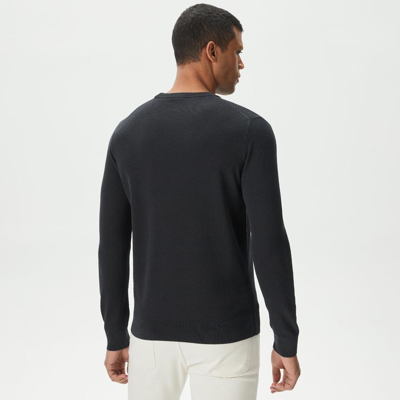 Lacoste Erkek Regular Fit Bisiklet Yaka Siyah Triko