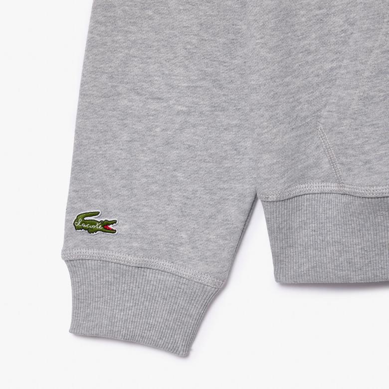 Lacoste Classic Unisex Relaxed Fit Gri Hoodie