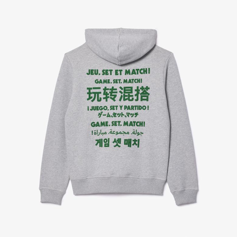 Lacoste Classic Unisex Relaxed Fit Gri Hoodie
