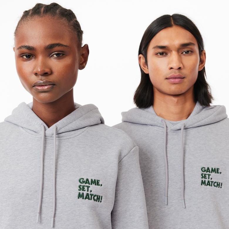 Lacoste Classic Unisex Relaxed Fit Gri Hoodie