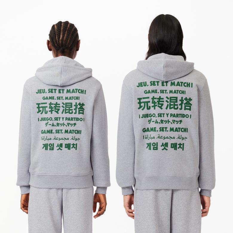 Lacoste Classic Unisex Relaxed Fit Gri Hoodie