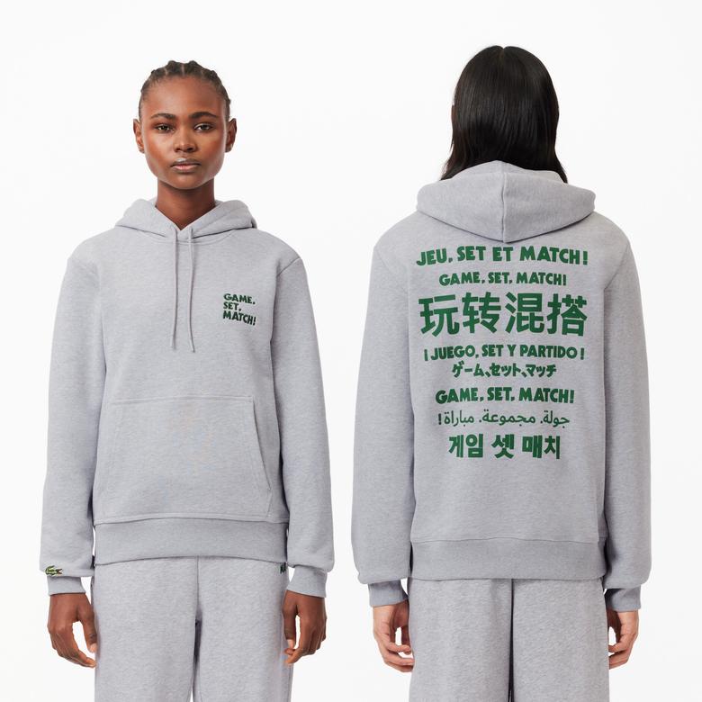 Lacoste Classic Unisex Relaxed Fit Gri Hoodie
