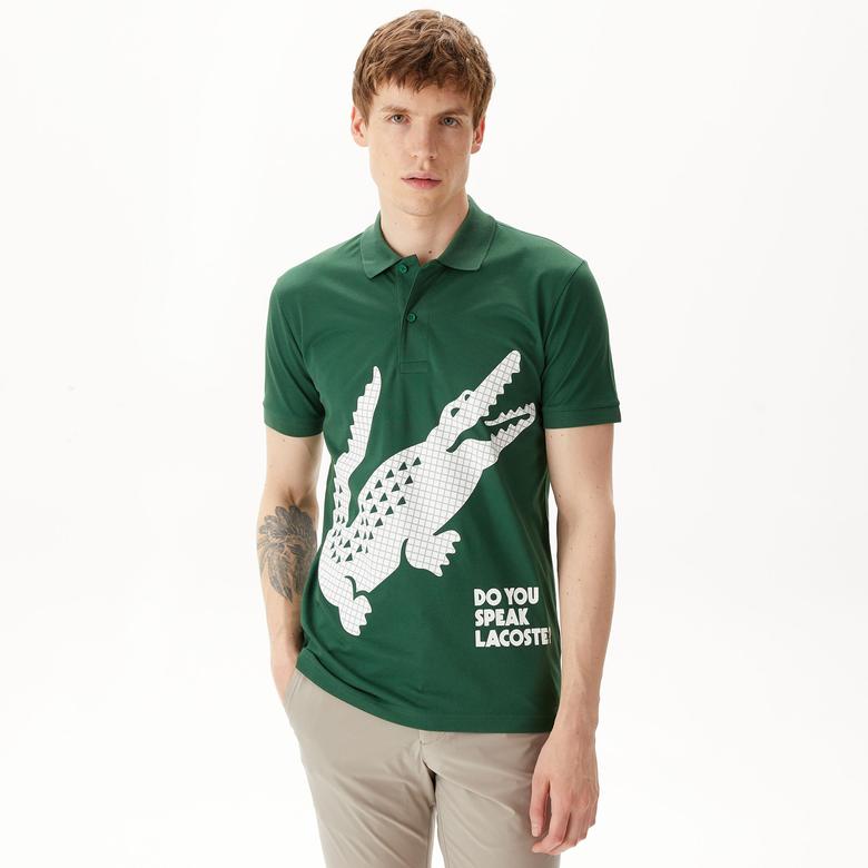 Lacoste Erkek Regular Fit Baskılı Yeşil Polo