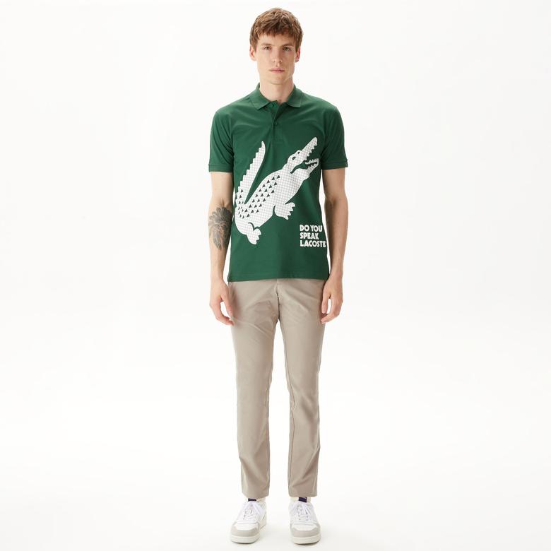 Lacoste Erkek Regular Fit Baskılı Yeşil Polo