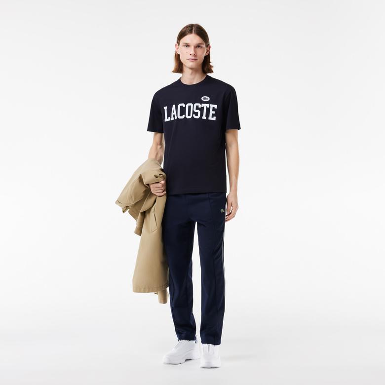 Lacoste Erkek Classic Fit Bisiklet Yaka Baskılı Lacivert T-Shirt