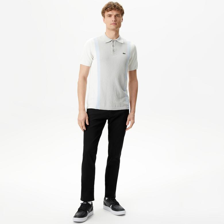 Lacoste Erkek Regular Fit Kısa Kollu Gömlek Yaka Gri Triko