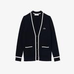 Lacoste Kadın V Yaka Lacivert Hırka