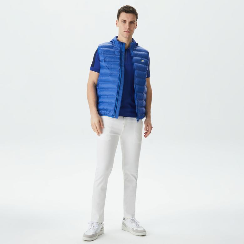 Lacoste Erkek Kapüşonlu Kapitone Mavi Yelek
