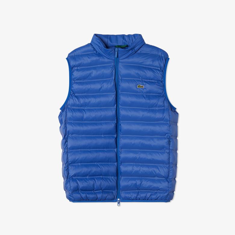 Lacoste Erkek Kapüşonlu Kapitone Mavi Yelek
