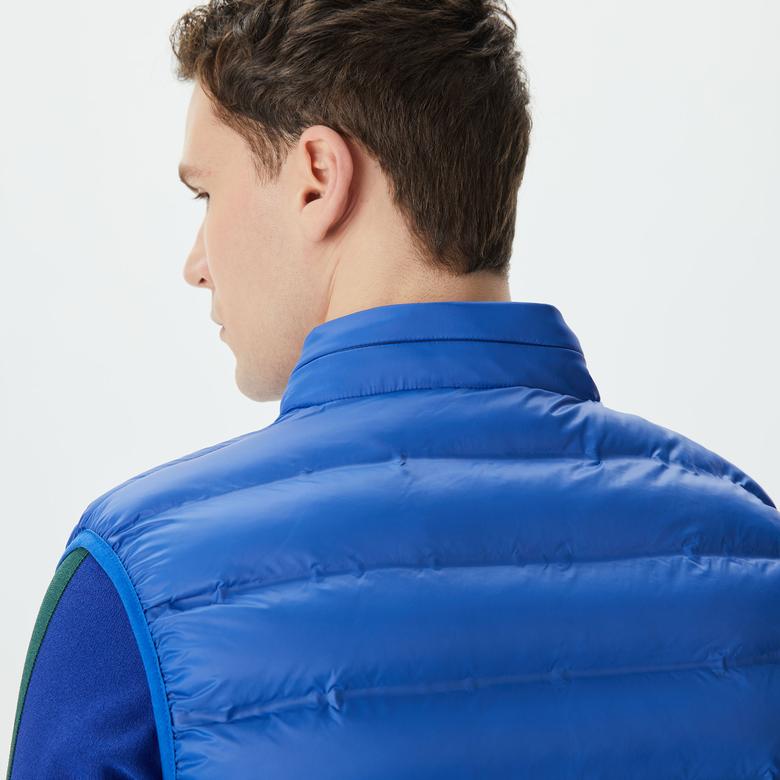 Lacoste Erkek Kapüşonlu Kapitone Mavi Yelek