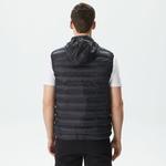 Lacoste Erkek Dik Yaka Kapitone Siyah Yelek