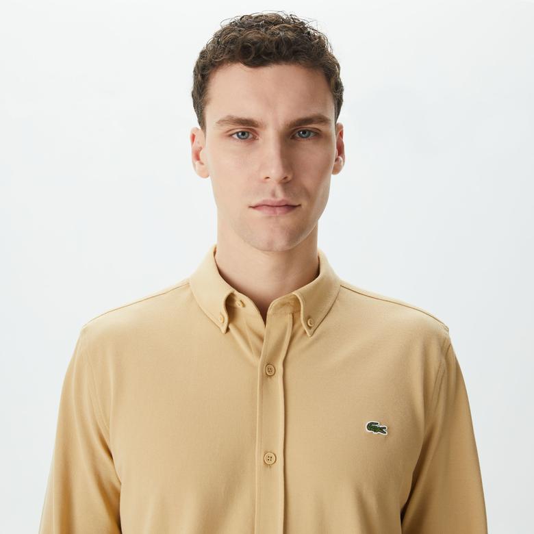 Lacoste Erkek Slim Fit Bej Gömlek