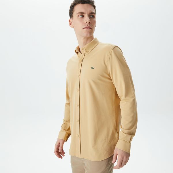 Lacoste Erkek Slim Fit Bej Gömlek