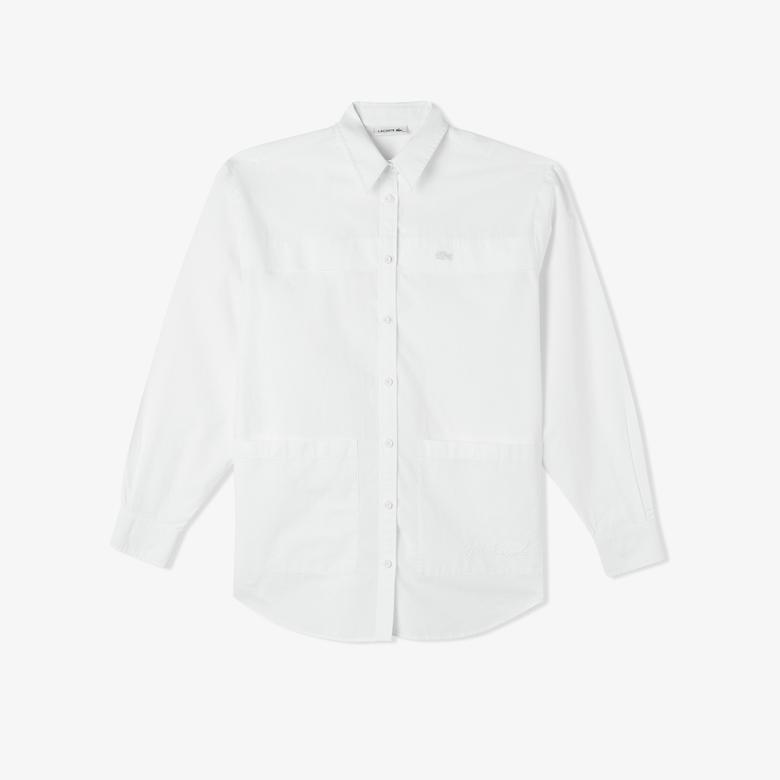 Lacoste Kadın Relaxed Fit Beyaz Gömlek