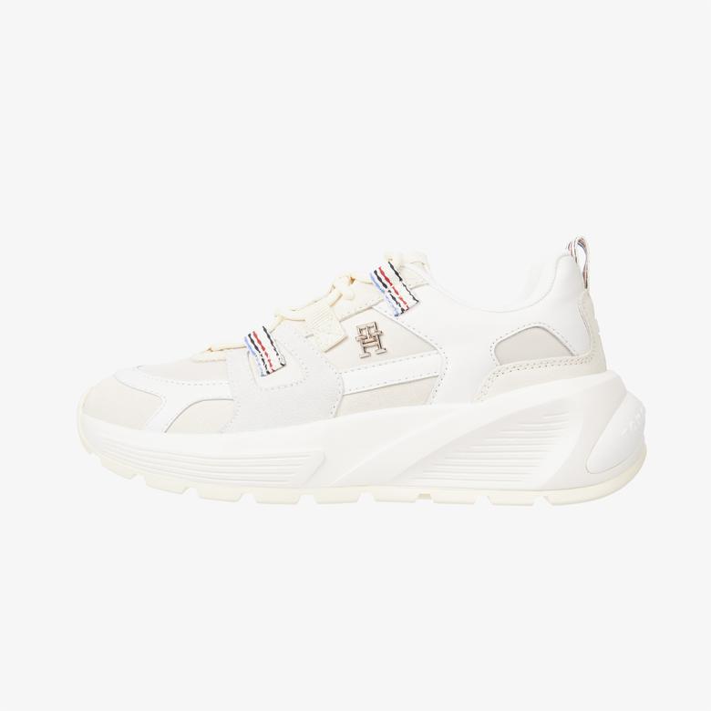 Tommy Hilfiger Fashion Chunky Runner Stripes Kadın Bej Sneaker
