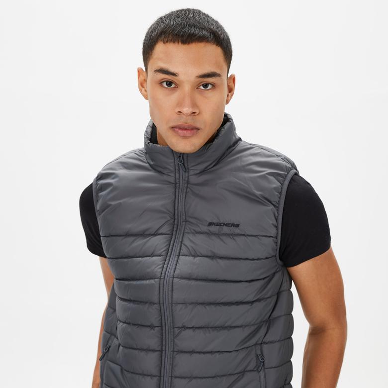 Skechers Outerwear Padded Erkek Gri Günlük Yelek