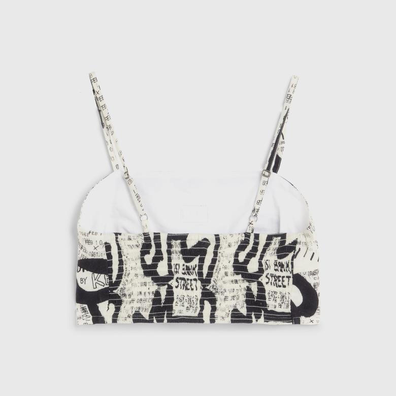 Tommy Jeans x Keith Haring Exhibit Poster Strap Kadın Krem Crop