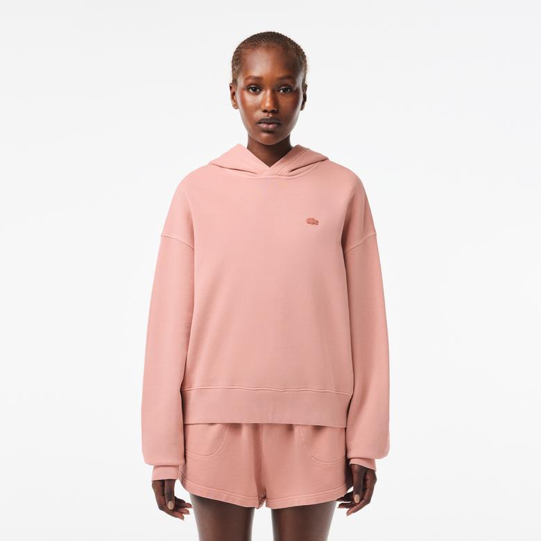 Lacoste Oversize Fit Kadın Pembe Hoodie
