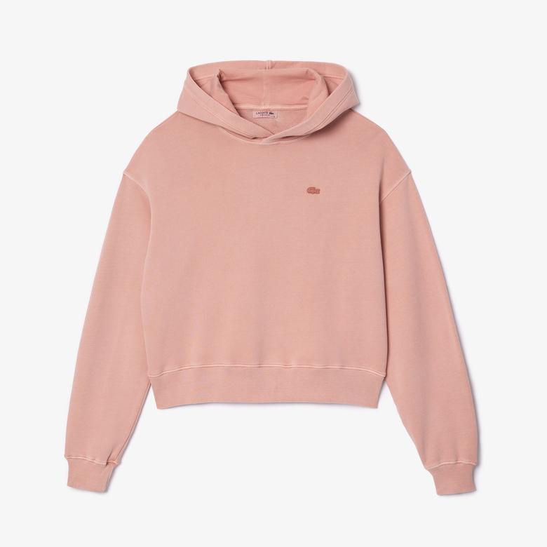 Lacoste Oversize Fit Kadın Pembe Hoodie