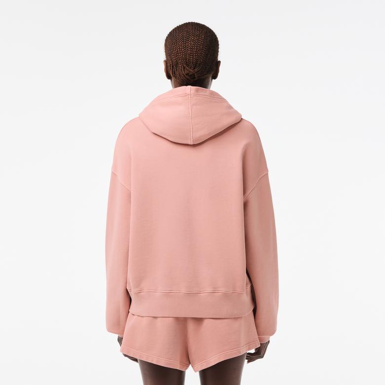 Lacoste Oversize Fit Kadın Pembe Hoodie