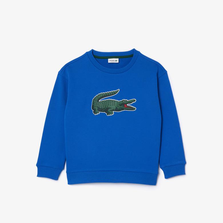Lacoste Çocuk Baskılı Mavi Sweatshirt