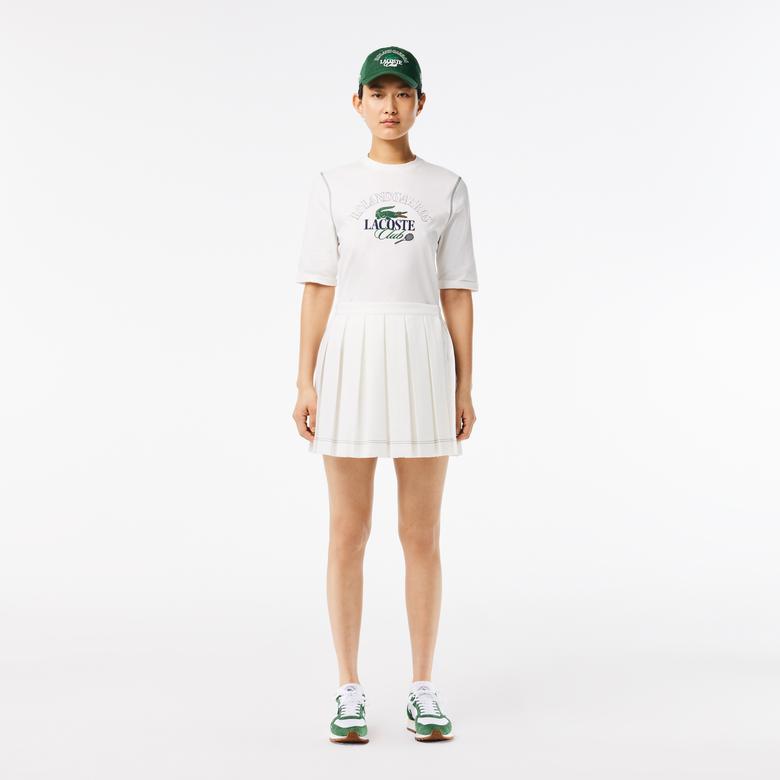 Lacoste x Roland Garros SPORT Kadın Beyaz Etek