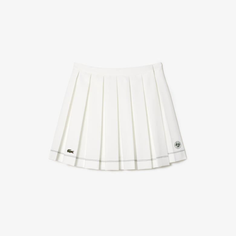 Lacoste x Roland Garros SPORT Kadın Beyaz Etek