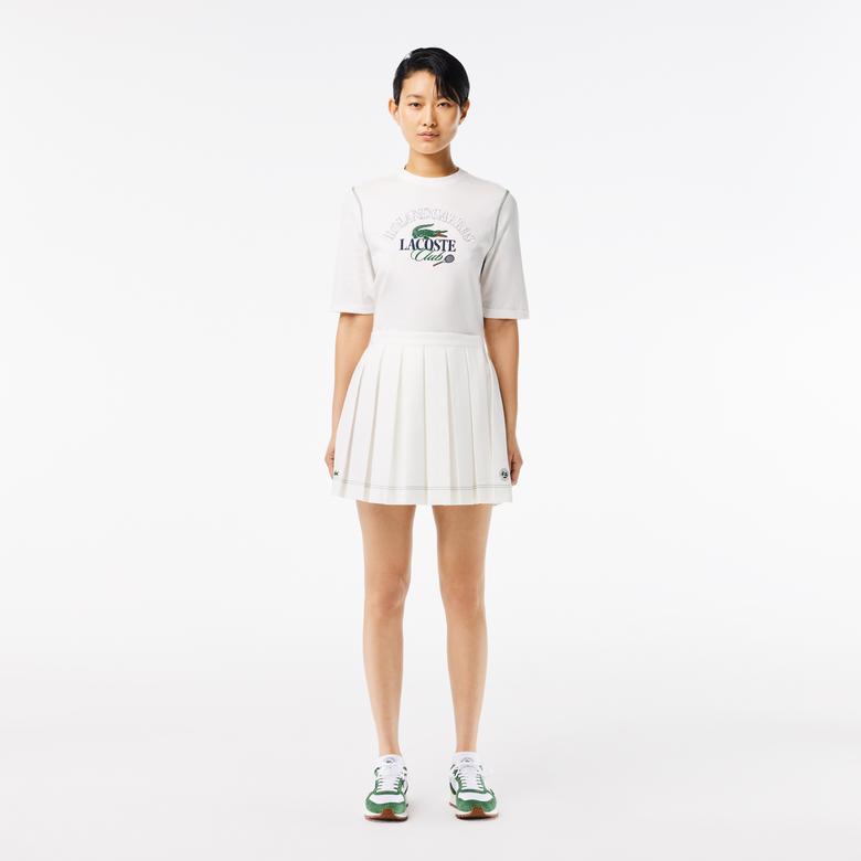Lacoste x Roland Garros SPORT Kadın Beyaz Etek
