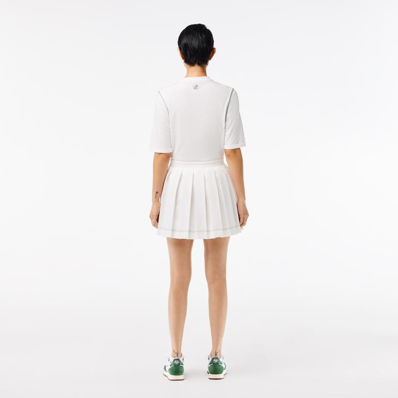 Lacoste x Roland Garros SPORT Kadın Beyaz Etek