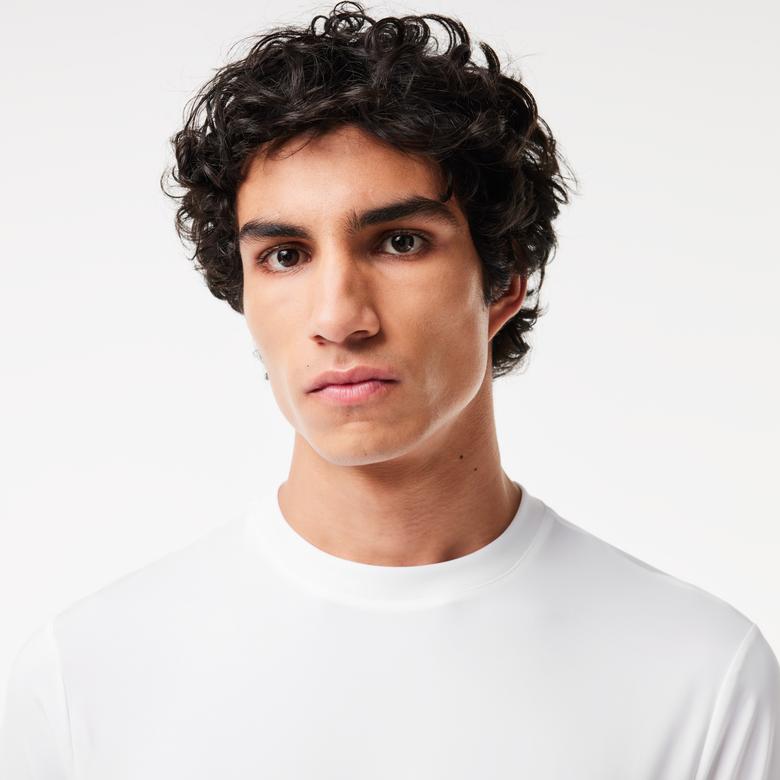 Lacoste SPORT Erkek Slim Fit Bisiklet Yaka Beyaz T-Shirt