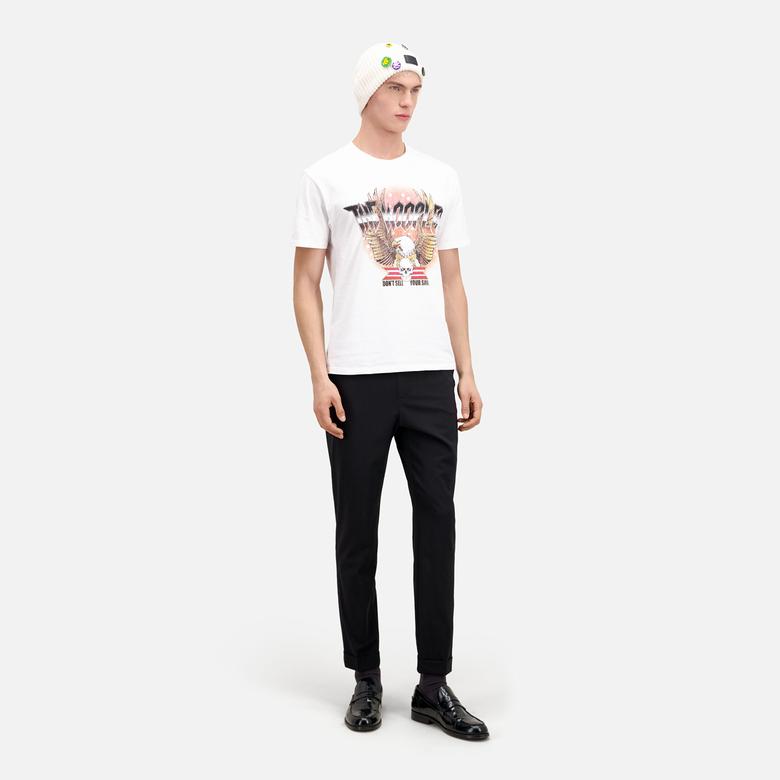 ERKEK BASKILI BEYAZ T-SHIRT