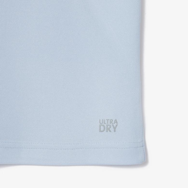 Lacoste SPORT x Novak Djokovic Erkek Regular Fit Bisiklet Yaka Renk Bloklu Açık Mavi T-Shirt