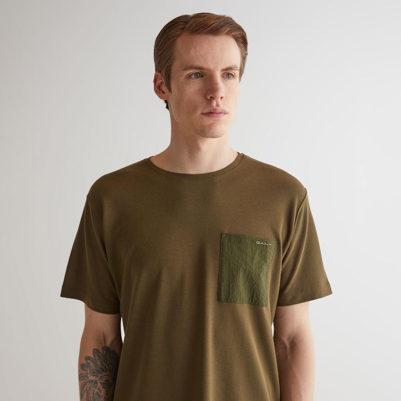 GANT Erkek Yeşil Regular Fit Bisiklet Yaka T-shirt