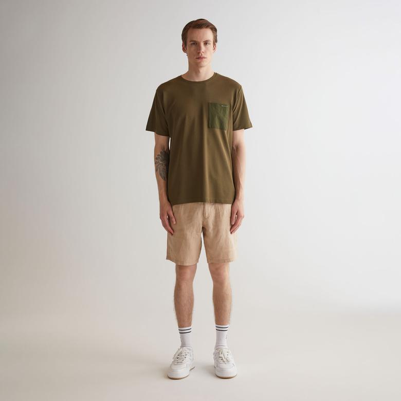 GANT Erkek Yeşil Regular Fit Bisiklet Yaka T-shirt