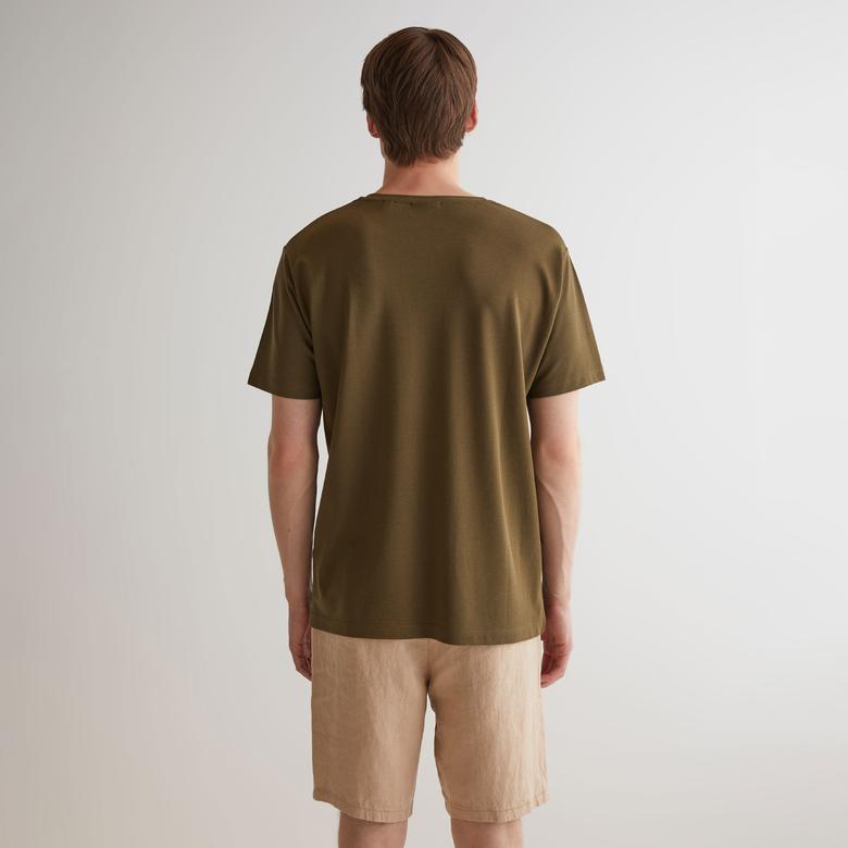 GANT Erkek Yeşil Regular Fit Bisiklet Yaka T-shirt