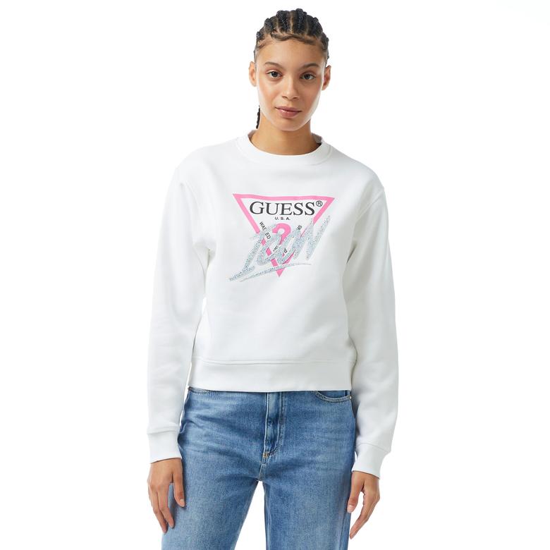 Guess Kadın Beyaz Sweatshirt