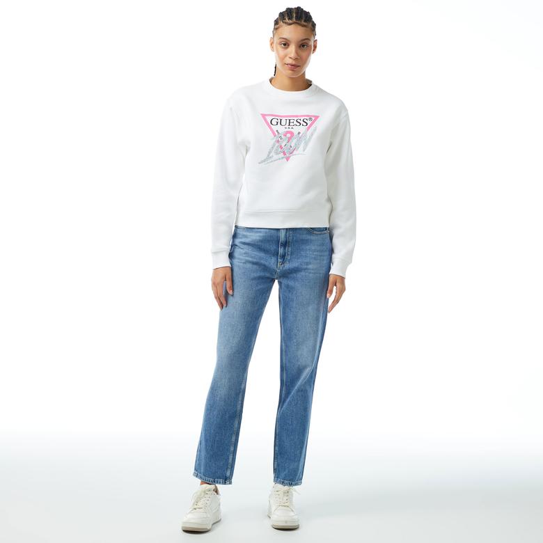 Guess Kadın Beyaz Sweatshirt