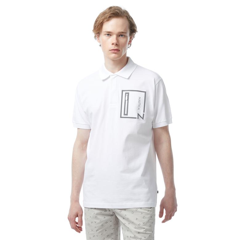 Nautica Erkek Beyaz Classic Fit Kısa Kollu Polo
