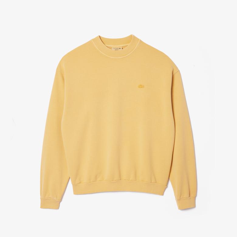 Lacoste Erkek Loose Fit Bisiklet Yaka Sarı Sweatshirt