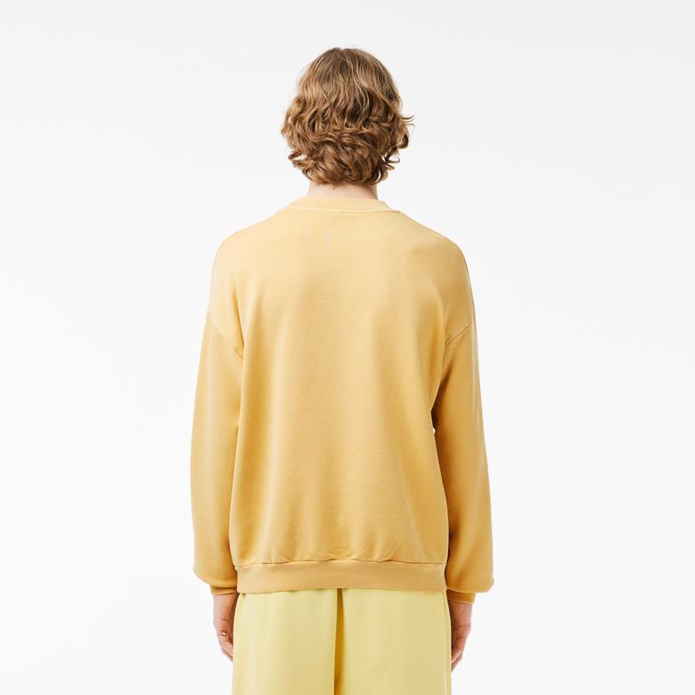 Lacoste Erkek Loose Fit Bisiklet Yaka Sarı Sweatshirt
