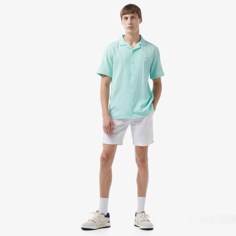 Lacoste Erkek Relaxed Fit Kısa Kollu Yeşil Gömlek