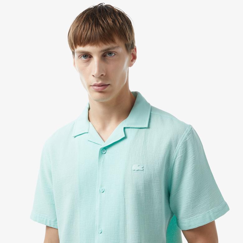 Lacoste Erkek Relaxed Fit Kısa Kollu Yeşil Gömlek