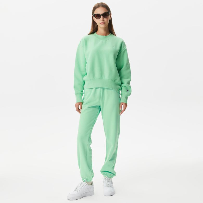Champion Crewneck Kadın Yeşil Sweatshirt