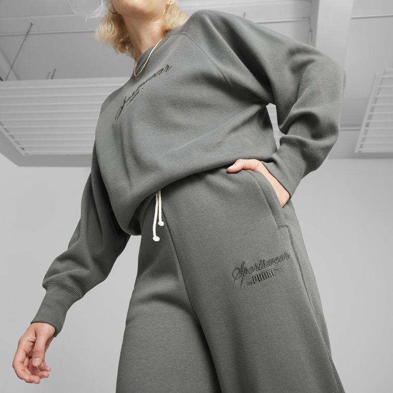 Puma Classics+ Relaxed Kadın Gri Eşofman Altı