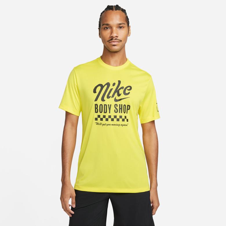 Nike M Nk Df Rlgd Body Shop Erkek Sarı T-Shirt